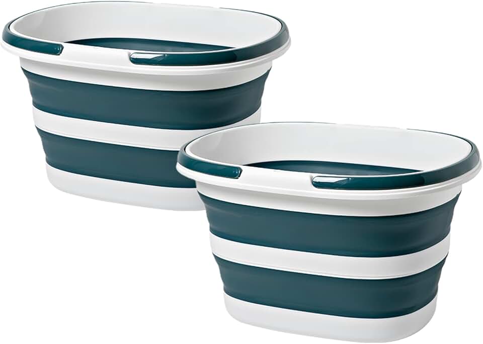 16L Collapsible Water Buckets, 2-Pack, Lightweight and Portable