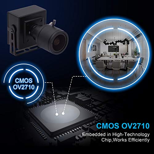 2.8-12mm Varifocal Lens USB Camera High fps Full HD 1080p Web Camera with CMOS OV2710 Image Sensor,640X480@100fps USB2.0 Webcam Manual Zoom&Focus USB with Camera UVC for Use in Linux Windows Android