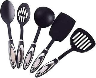 Set of five heat-resistant nylon cooking utensils