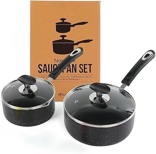 Nonstick Saucepan Set, 1 & 2 Quart with Glass Lid