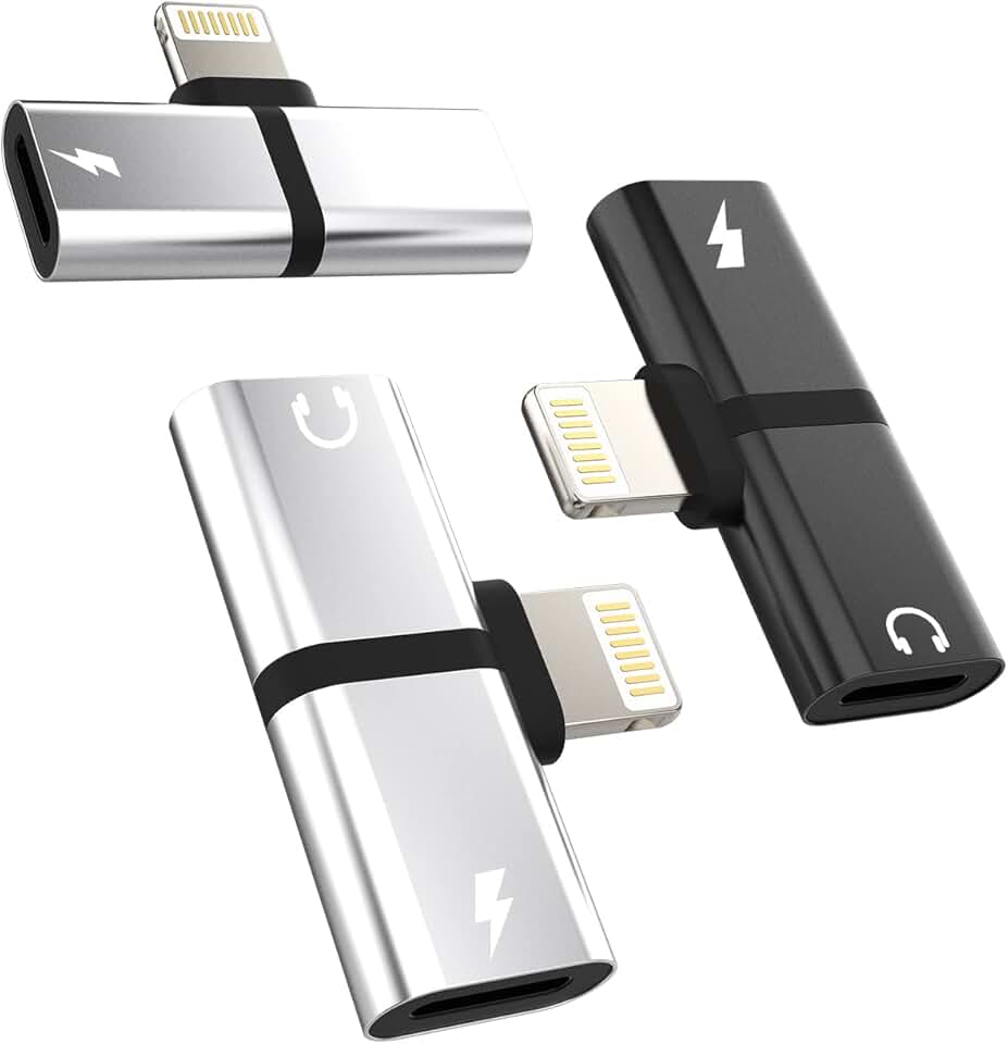 3-Pack 2-in-1 Lightning Audio and Charging Splitter