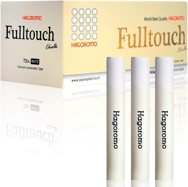 White chalk in a box of 72 pieces