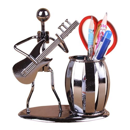 Metal Guitar Art Pencil and Pen Holder for Desk