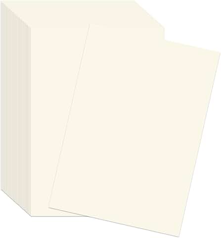 50 Sheets Ivory A4 Cardstock for Crafts and Invitations