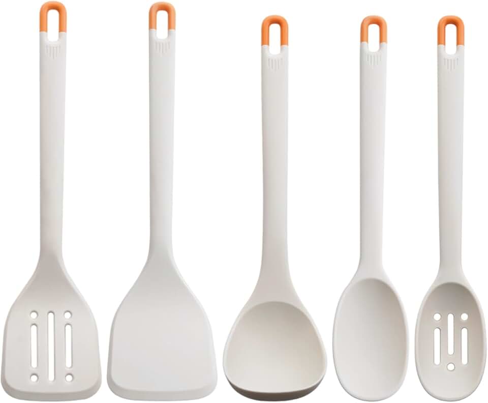 5-Piece Gray Silicone Kitchen Utensil Set