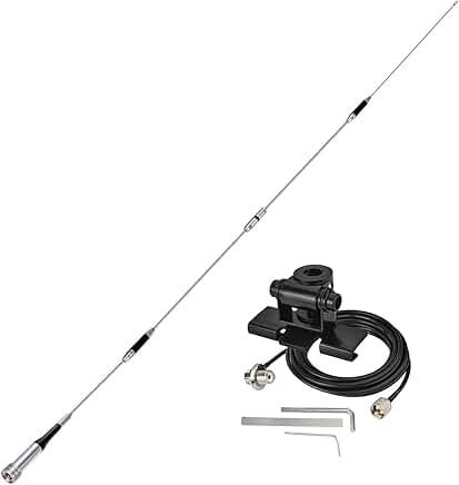 High Gain 62-inch Mobile Ham Radio Antenna with 16.5ft Cable
