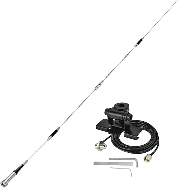 High Gain 62-inch Mobile Ham Radio Antenna with 16.5ft Cable