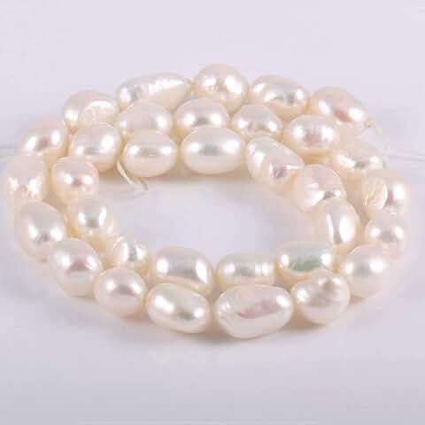 White Natural Freshwater Cultured Pearl Beads for Jewelry Making