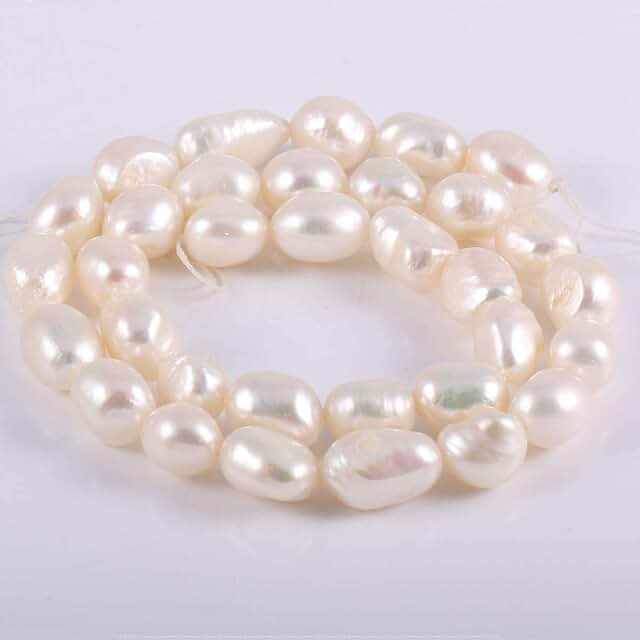 White Natural Freshwater Cultured Pearl Beads for Jewelry Making