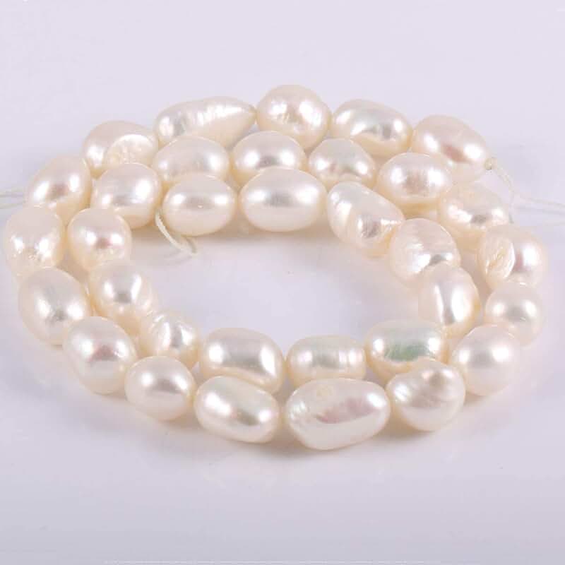 White Natural Freshwater Cultured Pearl Beads for Jewelry Making