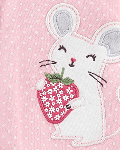 Baby Girls Infant and Toddler Footed Coverall Pajama ( , Pink Little Mouse)