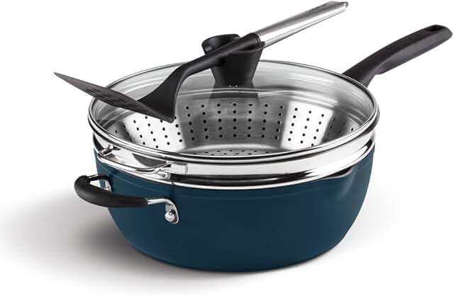 4-Piece Nonstick Cookware Set with Steamer and Turner