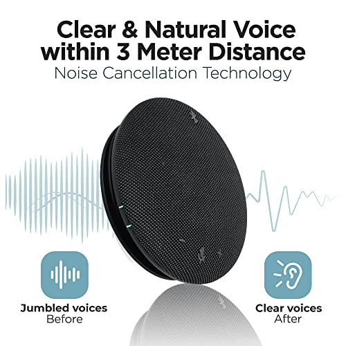 Bluetooth Conference Speaker with Microphone | 360-Degree Voice Pickup & Noise Canceling Conference Room Omnidirectional Microphone | USB Conference Microphone Bluetooth Speakerphone