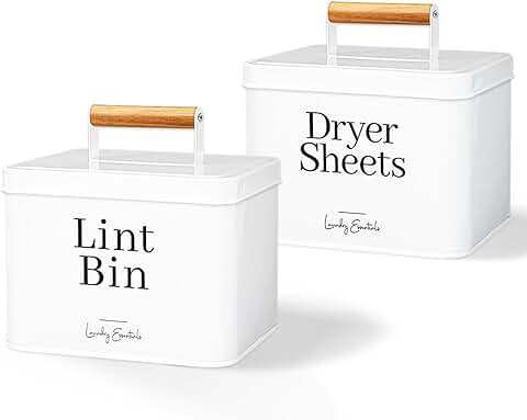 Two-Piece Modern Farmhouse Laundry Bin and Dryer Sheet Holder