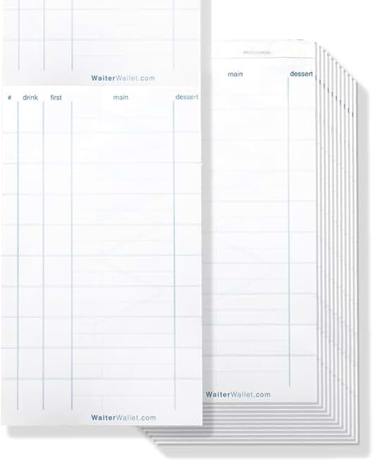 12 Guest Check Pads with 50 Pages Each