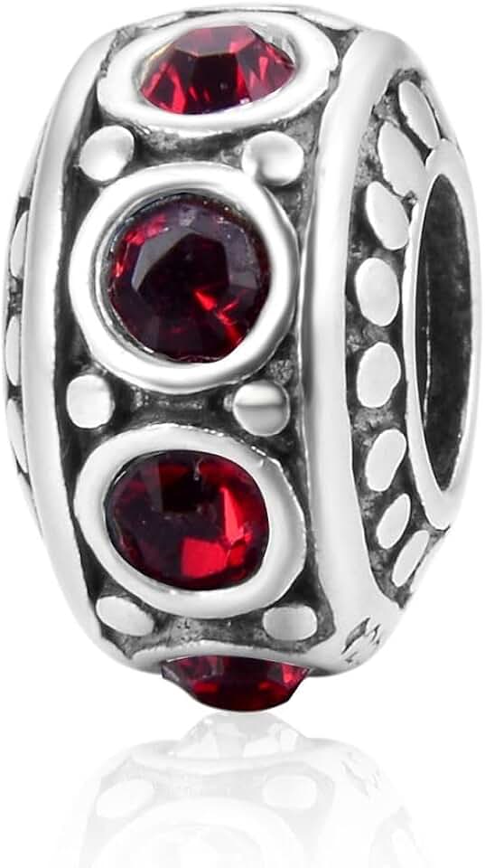 Solid Sterling Silver Birthstone Charm with Cubic Zirconia