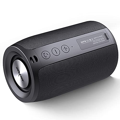 Portable Bluetooth Speaker, Outdoor Speaker, Mini Wireless Speaker Waterproof IPX5, S32 Upto 12H Playtime, Stereo Pairing, MIC/TF Card/USB/AUX for Home/Outdoor Competible for iOS Andriod Black