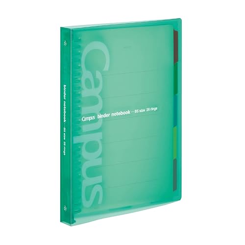 Slide binder with 5 tab dividers, B5, green