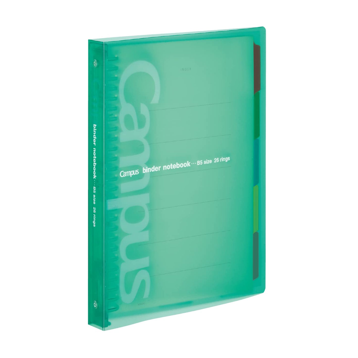 Slide binder with 5 tab dividers, B5, green