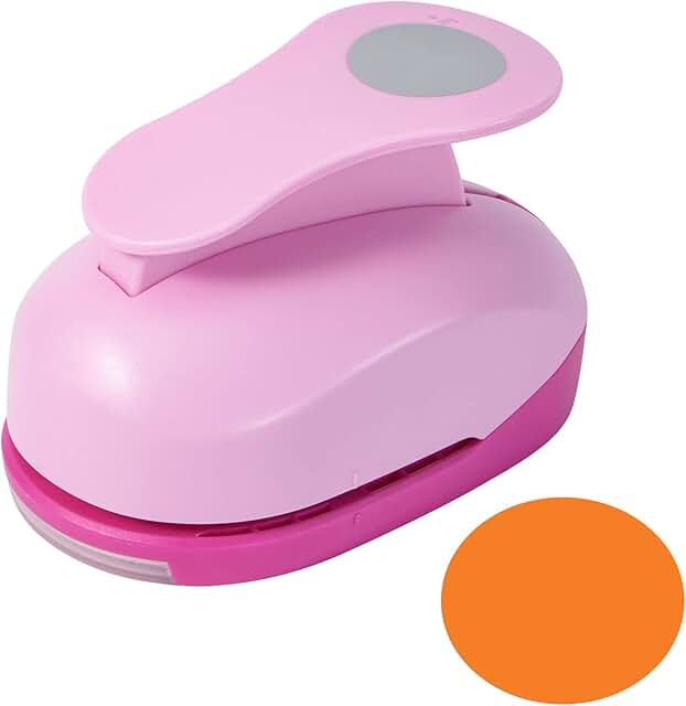 Pink 3-Inch Circle Punch for Crafts and Scrapbooks
