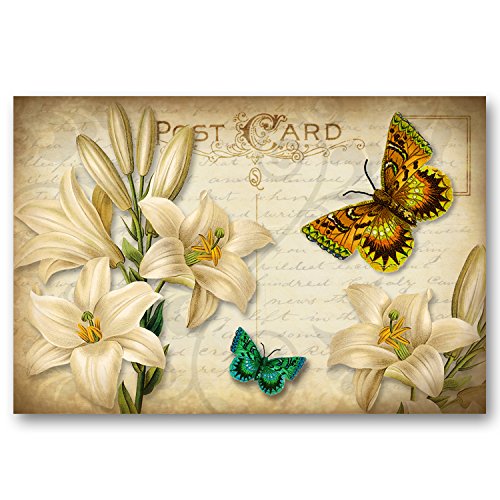 Set of 20 vintage-style floral postcards