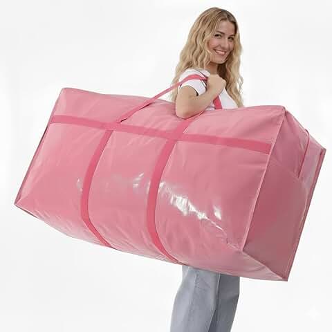 Heavy Duty Large Moving Bags, 2 Pack, Pink, 45x21x15