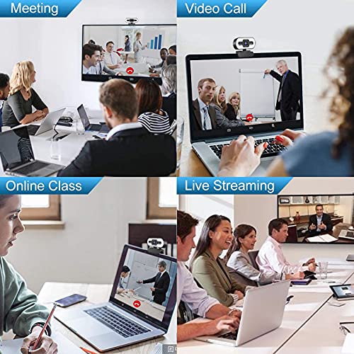 1080P Webcam with Microphone, Streaming Web Camera with 3-Level Brightnes & Tripod,Auto-Focus HD Streaming Camera, Plug and Play, for Computer,Zoom Call,YouTube,Video Conferencing
