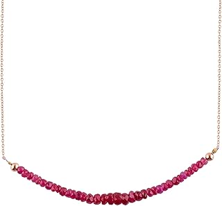 Burmese Ruby Necklace with Sterling Silver Chain