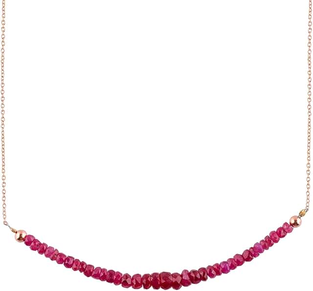 Burmese Ruby Necklace with Sterling Silver Chain