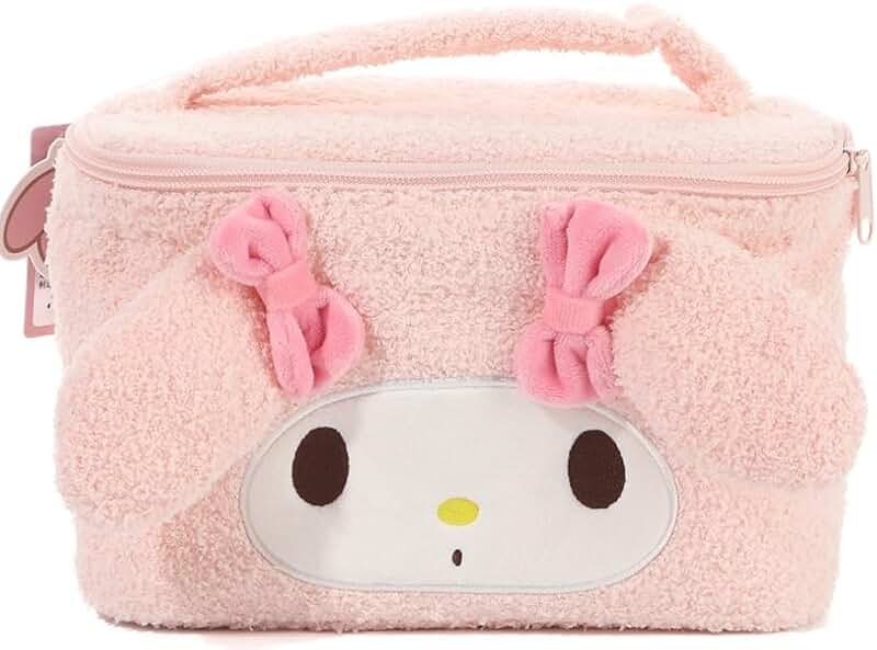 Pink My Melody plush makeup bag with handle