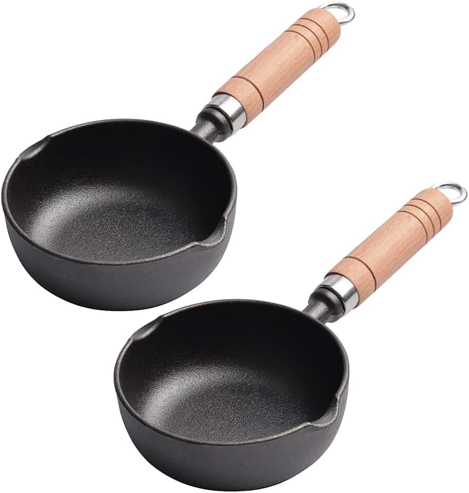 Set of two small nonstick frying pans for eggs and pancakes
