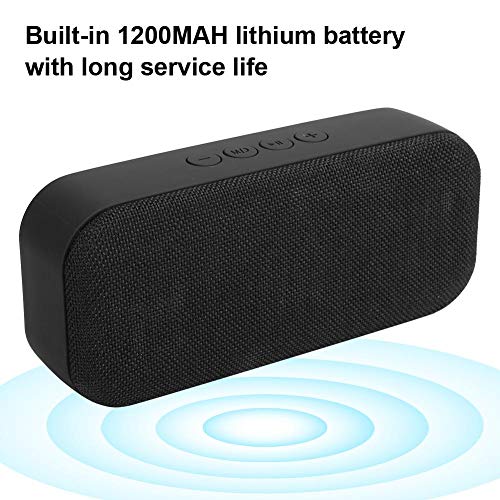 Bluetooth Speaker,Mesh Wireless Bluetooth Speaker Portable Dual Double Loudspeaker,Portable Memory Card Bass Sound Cloth Audio Subwoofer Speaker(Black)