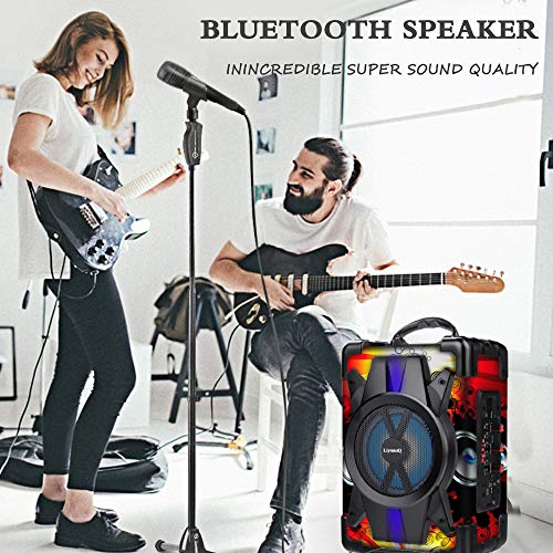 Bluetooth Speaker Portable Wireless Speaker with Microphone, Subwoofer Heavy Bass Wireless Outdoor Indoor Party Speakers MP3 Player Speaker Support FM Radio,Audio Recording,TF Card/USB
