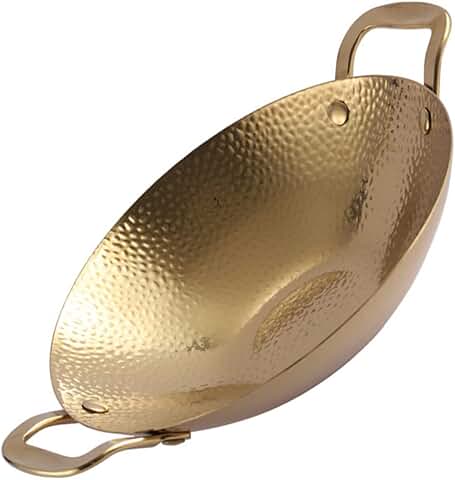 Hammered Double Handle Stainless Steel Griddle Pan