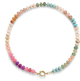Colorful Beaded Natural Stone Necklace for Women