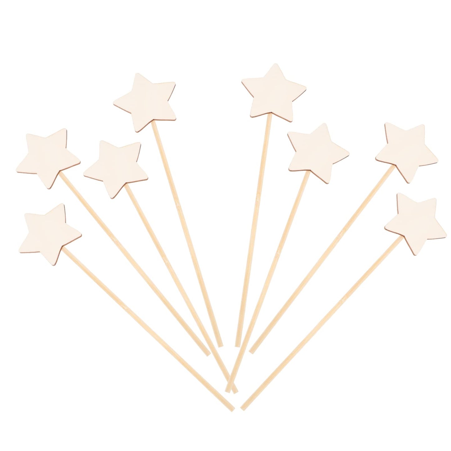 Unfinished Wooden Star Fairy Wand Set - 8 Pieces