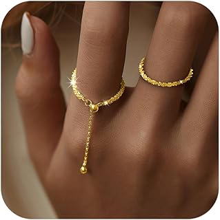 Sterling Silver Link Chain Fidget Ring with Dangle Star