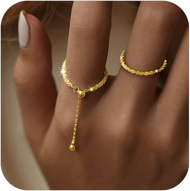 Sterling Silver Link Chain Fidget Ring with Dangle Star