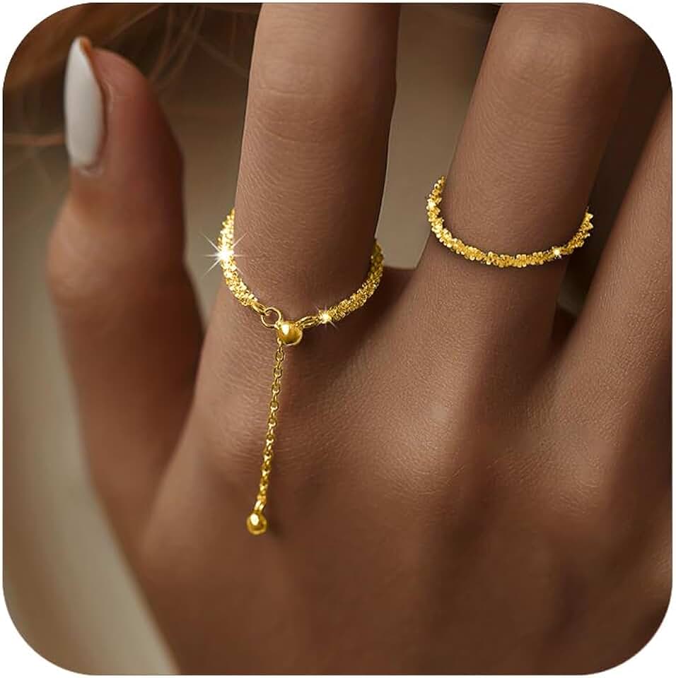 Sterling Silver Link Chain Fidget Ring with Dangle Star