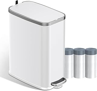 Small Stainless Steel Bathroom Trash Can with Lid