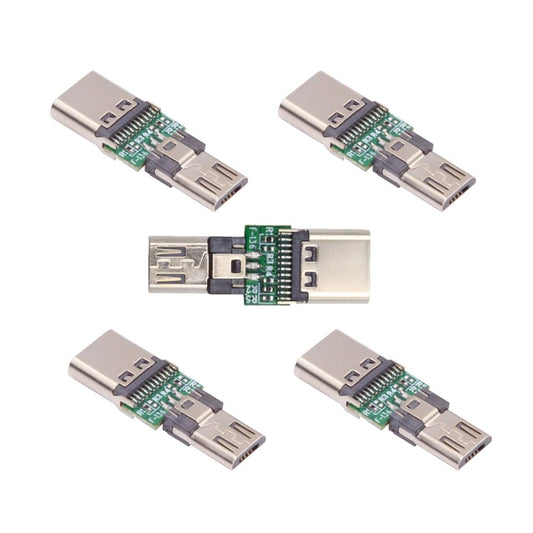 5 Pack 5Pin Micro USB to USB-C Adapter