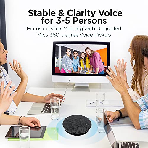 Bluetooth Conference Speaker with Microphone | 360-Degree Voice Pickup & Noise Canceling Conference Room Omnidirectional Microphone | USB Conference Microphone Bluetooth Speakerphone