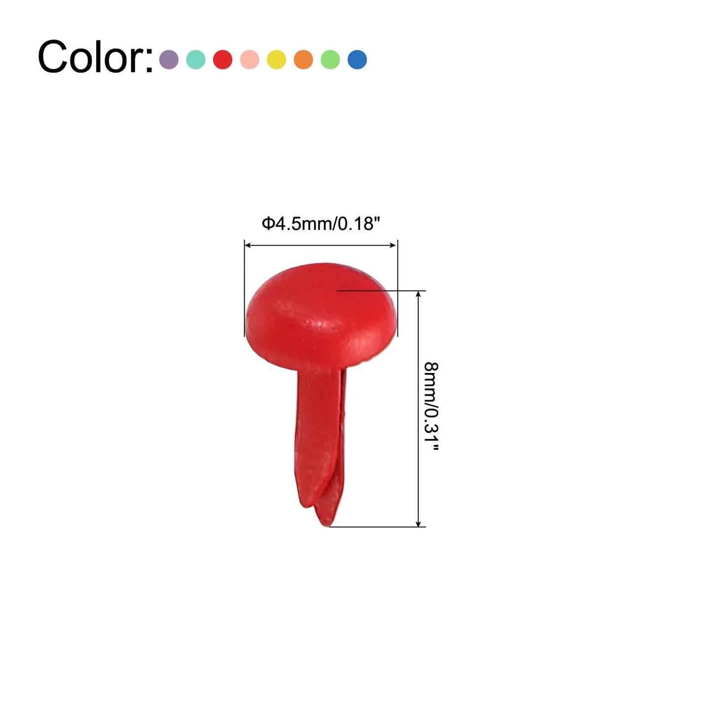 200 Pcs Assorted Color Metal Brads for Paper Crafts
