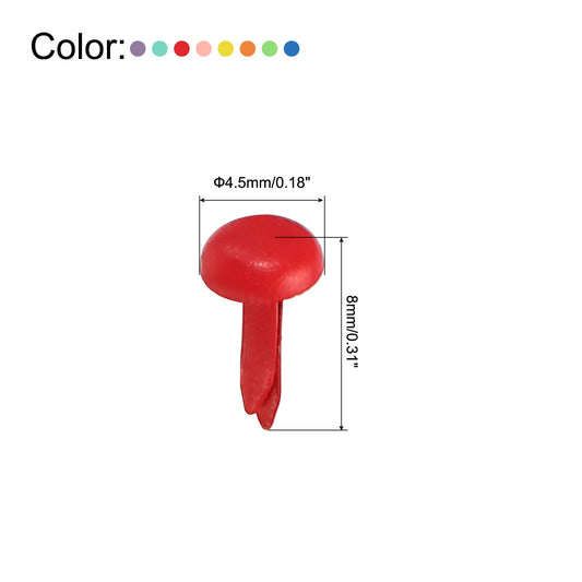 200 Pcs Assorted Color Metal Brads for Paper Crafts
