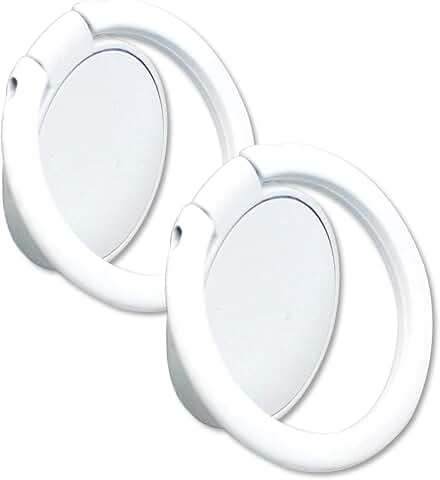 Two Matte Finish Round Phone Ring Holders with 360° Rotation