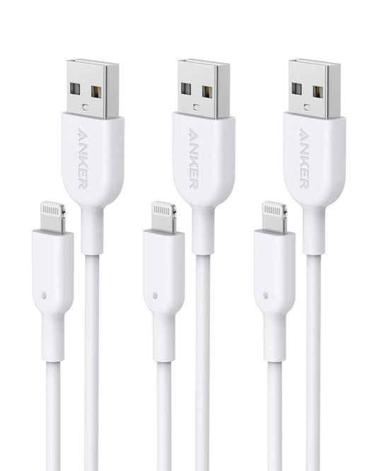 Lightning Cable 3-Pack, 3ft MFi iPhone Charger and Sync Cord