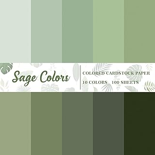 100 Sheets of Sage Green Assorted Card Stock Paper, 8.5 x 11, 65lb