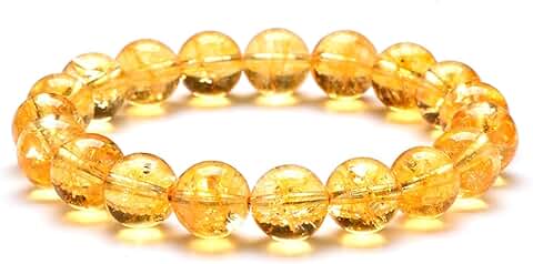 Natural Citrine Chakra Healing Crystal Bracelet for Women and Men