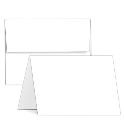 Blank White Greeting Cards Set with Envelopes, 50 Pack
