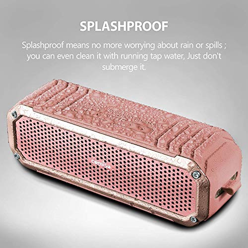 Bluetooth Speakers with Lights, Loud Dual Driver Wireless Portable Speaker, HD Audio Enhanced Bass, Built in Mic Clear Call Support Aux Input, TF Card, FM Radio Long-Lasting Battery Life (Pink)